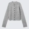 Soft Slim Fit Wool Blend Cardigan – Grey Melange