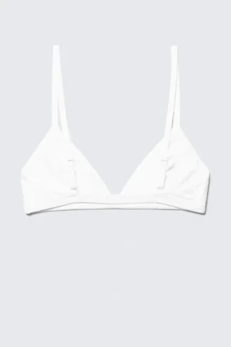 Soft Triangle Cotton Bra – White
