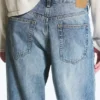 Solar Loose Wide Leg Unisex Jeans – Blue Horses – Medium Blue