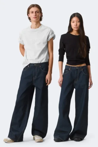 Solar Loose Wide Leg Unisex Jeans – Blue Rinse – Dark Blue