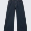 Solar Loose Wide Leg Unisex Jeans – Blue Rinse – Dark Blue
