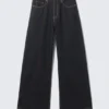 Solar Loose Wide Leg Unisex Jeans – Emerald Rinse – Dark Blue