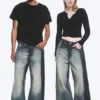 Solar Loose Wide Leg Unisex Jeans – Laser Board Blue – Medium Blue
