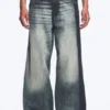 Solar Loose Wide Leg Unisex Jeans – Laser Board Blue – Medium Blue