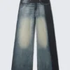 Solar Loose Wide Leg Unisex Jeans – Laser Board Blue – Medium Blue