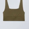 Soul Scoop Neck Soft Bra – Dark Khaki Green