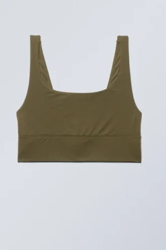 Soul Scoop Neck Soft Bra – Dark Khaki Green