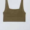 Soul Scoop Neck Soft Bra – Dark Khaki Green