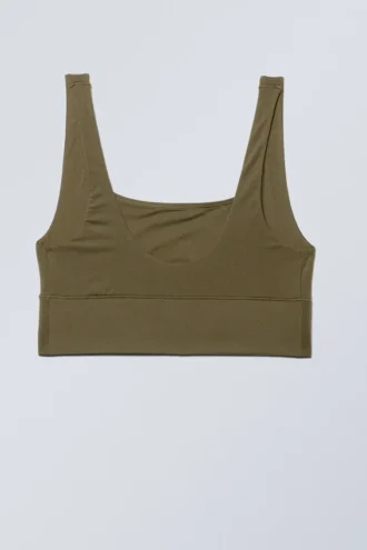 Soul Scoop Neck Soft Bra – Dark Khaki Green