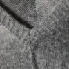 Space Dye V-Neck Knitted Sweater – Grey Space Dye