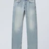Space Mid Rise Relaxed Straight Jeans – Aeon Blue – Light Blue