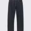Space Mid Rise Relaxed Straight Jeans – Blue Rinse – Dark Blue