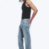 Space Mid Rise Relaxed Straight Jeans – Blue Stream – Medium Blue