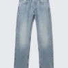 Space Mid Rise Relaxed Straight Jeans – Blue Stream – Medium Blue