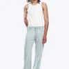 Space Mid Rise Relaxed Straight Jeans – Ghost Blue – Light Blue