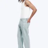 Space Mid Rise Relaxed Straight Jeans – Ghost Blue – Light Blue