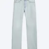 Space Mid Rise Relaxed Straight Jeans – Ghost Blue – Light Blue