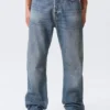 Space Mid Rise Relaxed Straight Jeans – Iron Blue