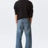 Space Mid Rise Relaxed Straight Jeans – Iron Blue