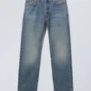 Space Mid Rise Relaxed Straight Jeans – Iron Blue