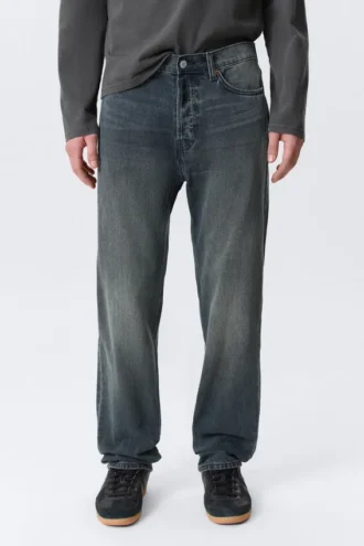 Space Mid Rise Relaxed Straight Jeans – Kourtney Blue – Dark Blue