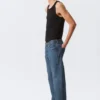 Space Mid Rise Relaxed Straight Jeans – Morning Blue – Dark Blue