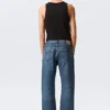 Space Mid Rise Relaxed Straight Jeans – Morning Blue – Dark Blue