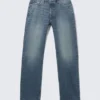 Space Mid Rise Relaxed Straight Jeans – Radio Blue – Medium Blue
