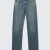 Space Mid Rise Relaxed Straight Jeans – Second Blue – Medium Blue