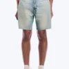 Space Relaxed Mid-Thigh Denim Shorts – Port Blue – Light Blue