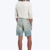 Space Relaxed Mid-Thigh Denim Shorts – Port Blue – Light Blue