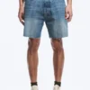 Space Relaxed Mid-Thigh Denim Shorts – Radio Blue – Medium Blue