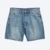 Space Relaxed Mid-Thigh Denim Shorts – Radio Blue – Medium Blue