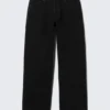 Sphere Low Rise Loose Straight Jeans – Black Rinse – Black