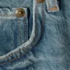 Sphere Low Rise Loose Straight Jeans – Cyan Dust – Medium Blue