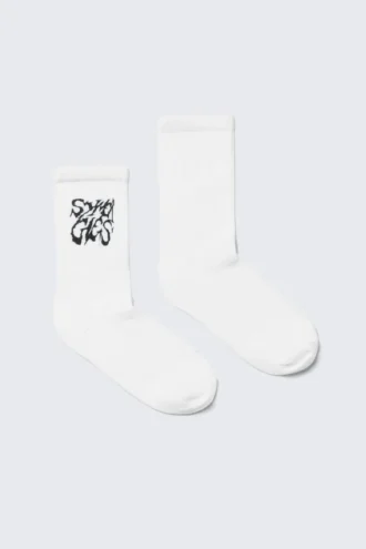 Sport Printed Socks – White – Synergies