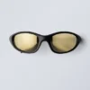 Sporty Oval Sunglasses – Black W. Golden Lenses