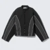 Sporty Padded Colour-Block Jacket – Black – Colour Block