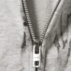 Square Graphic Zip Hoodie – Grey Melange – Scribble Print