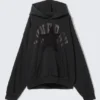 Square Loose Fit Graphic Hoodie – Black – Synergy