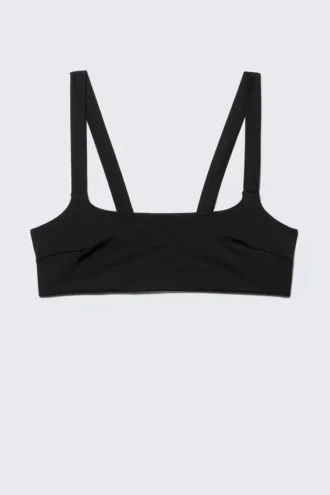 Square-Neck Bikini Top – Black