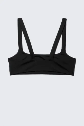 Square-Neck Bikini Top – Black