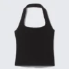 Square Neck Halter Top – Black