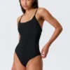 Square-Neck Swimsuit – Black