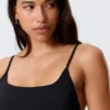 Square-Neck Swimsuit – Black