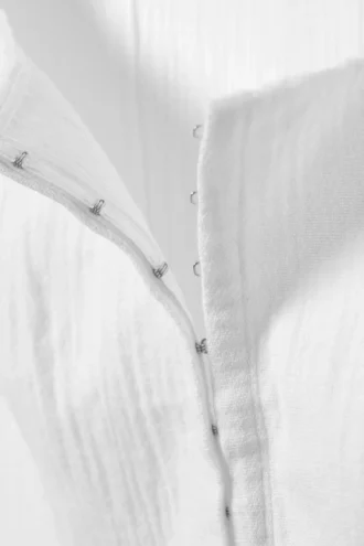 Square Neck Twill Corset Top – White