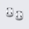 Stainless Steel Chain-Link Hoop Earrings – Silver
