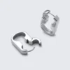 Stainless Steel Chain-Link Hoop Earrings – Silver