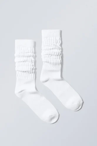 State Slouch Socks – White