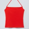 Strap Halter Tank Top – Red